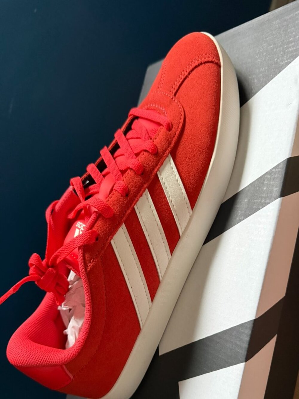 NWT Adidas VL Court 3.0 Red Suede Sneakers Women’s 6.5 / Youth 5Y